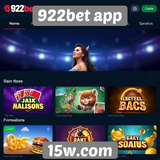 Variedade de jogos disponíveis no 922bet app